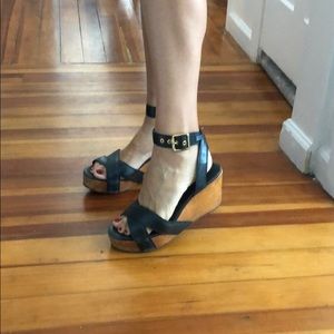 Tory Burch wooden platform wedges